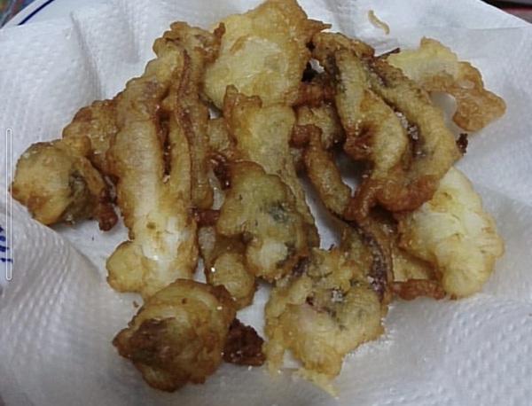 アオリイカのゲソと肝の天ぷら