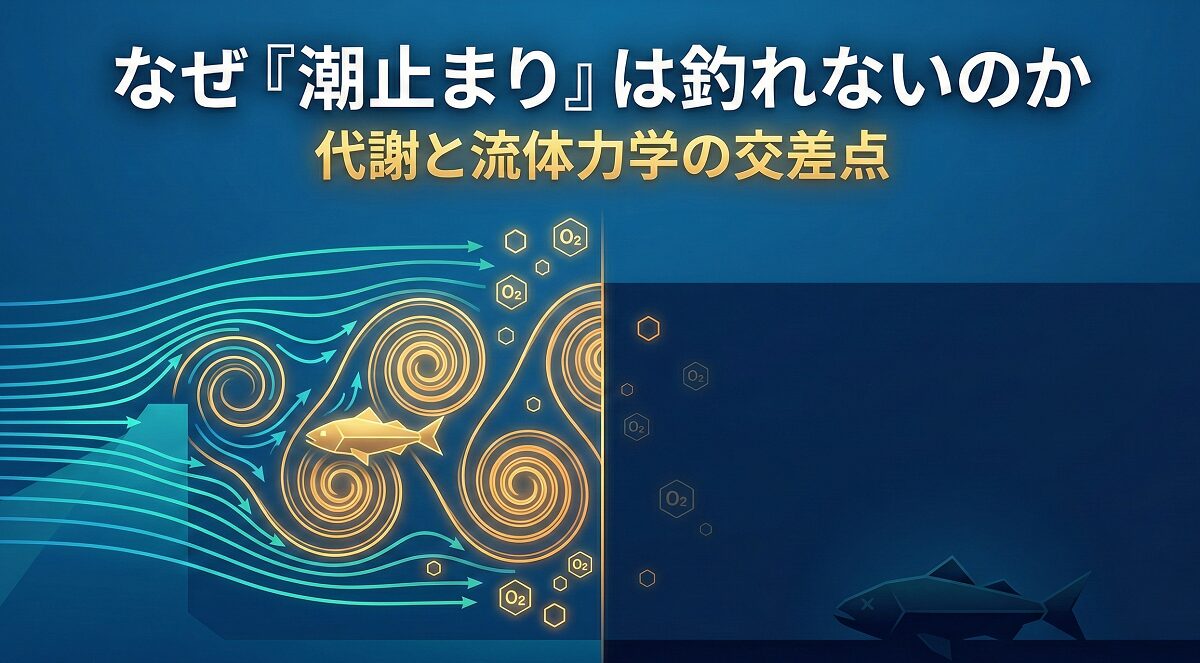 潮止まりはなぜ釣れないのか？流体力学で解き明かす。アイキャッチ