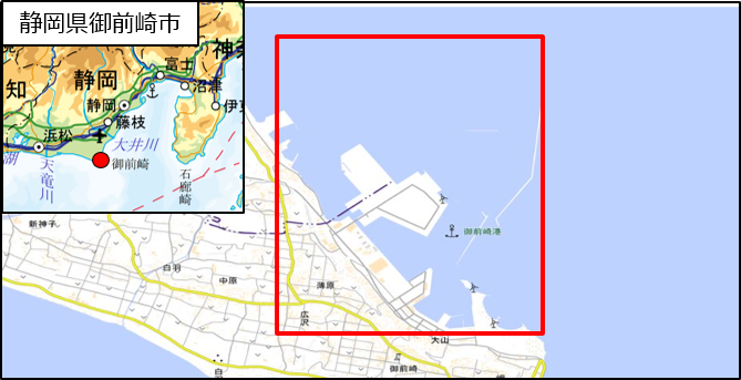 御前崎港の地図。公式の案内サイトより引用。