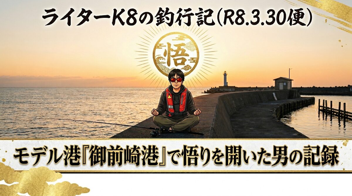 ライターK8の釣行記(R8.3.30)用のアイキャッチ