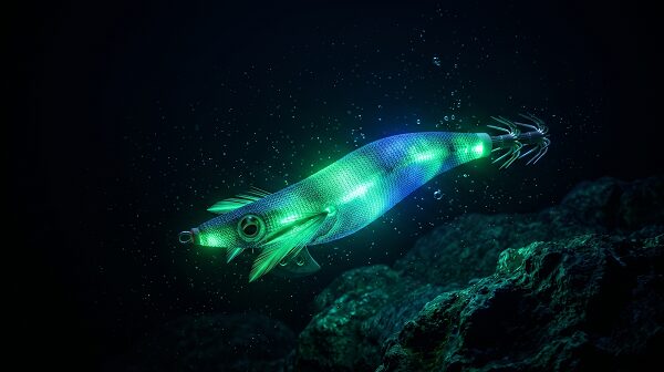エギのグロー発光のイメージイラスト