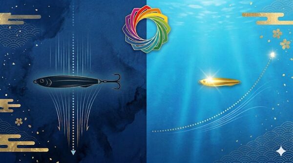 鉛のメタルジグとタングステンジグを比較しているイラスト